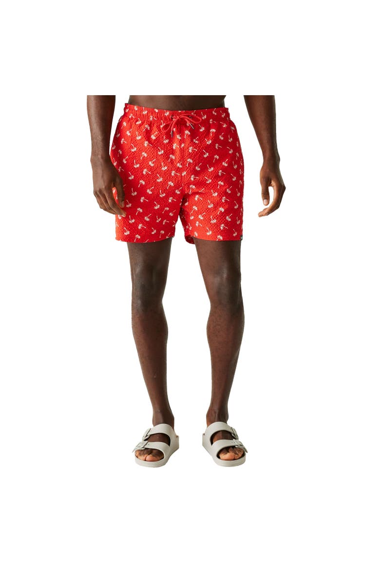 Loras Palm Swim Shorts, Alternate, color, Poppy Red