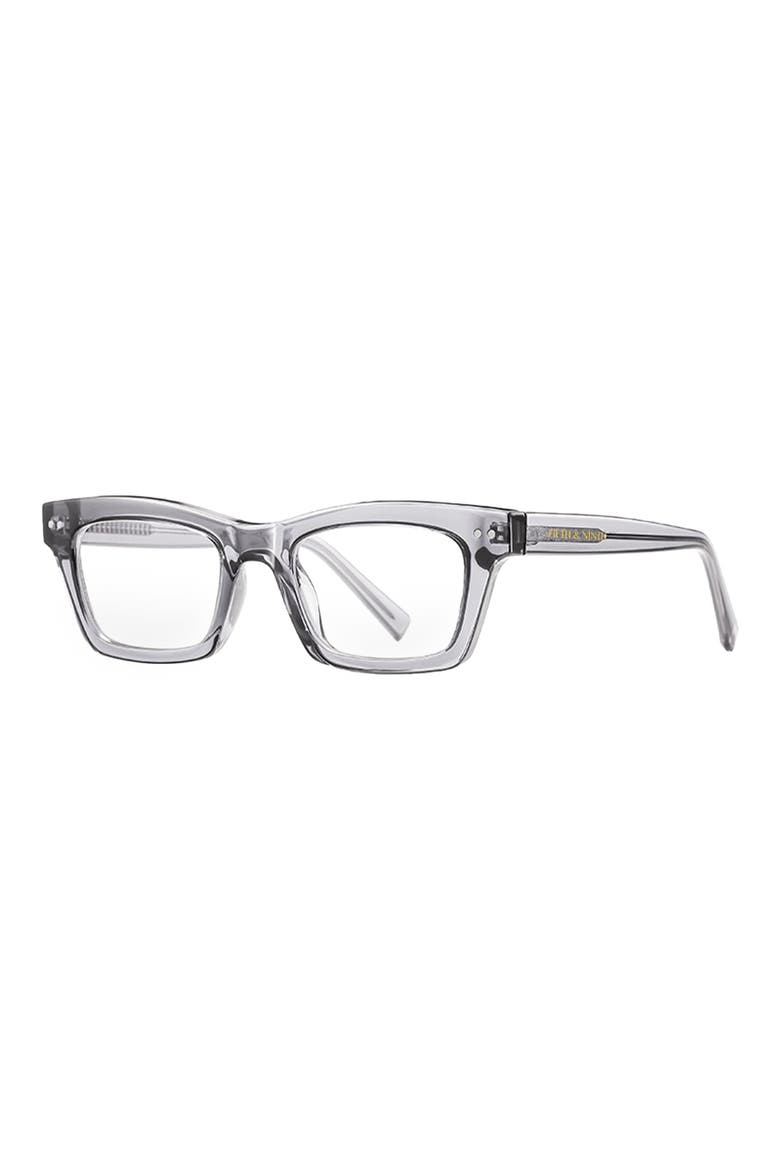 Cove 49mm Rectangular Blue Light Blocking Glasses, Alternate, color, TRANSPARENT GRAY