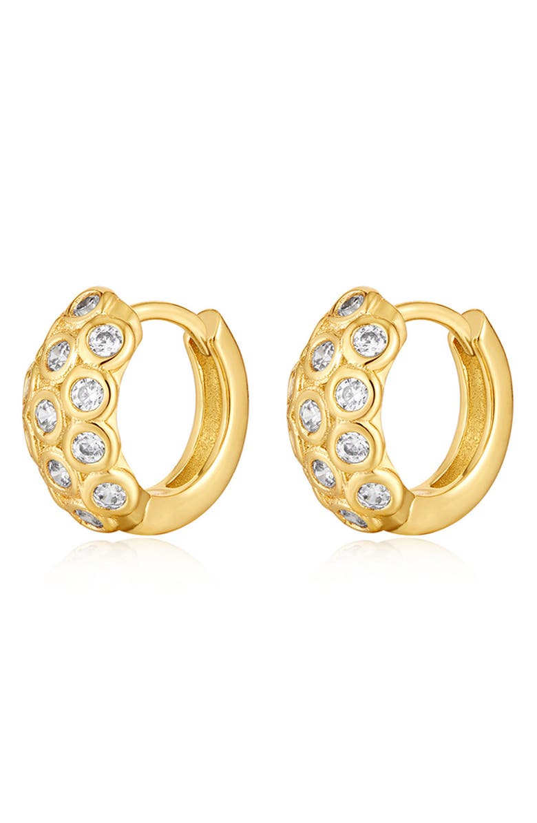 Luv AJ The Sienna Cubic Zirconia Hoop Earrings, Main, color, 
