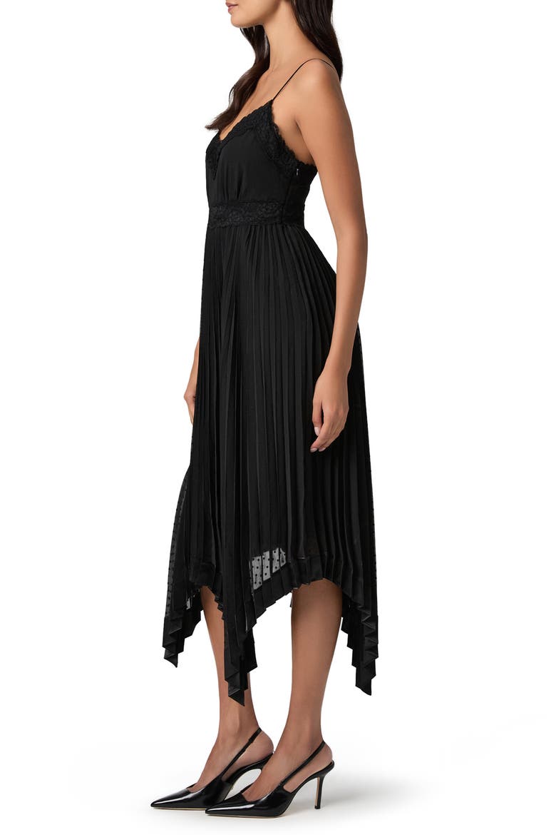 Alessandra Sleeveless Pleated Midi Dress, Alternate, color, BLACK