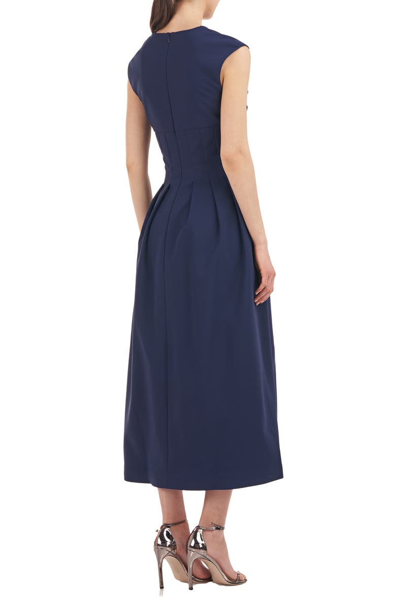Kay Unger Simone Pleated A-Line Cocktail Dress, Alternate, color, 
