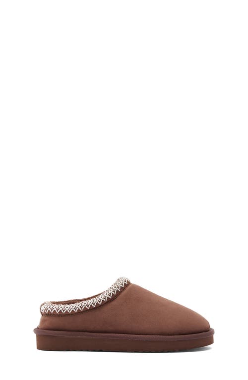 Steve Madden Kids'jordy Faux Shearling Lined Slipper In Brown