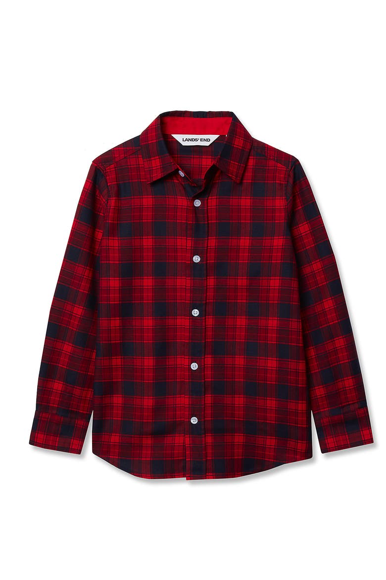 Boys Button Down Poplin Shirt, Main, color, Apple Red Plaid