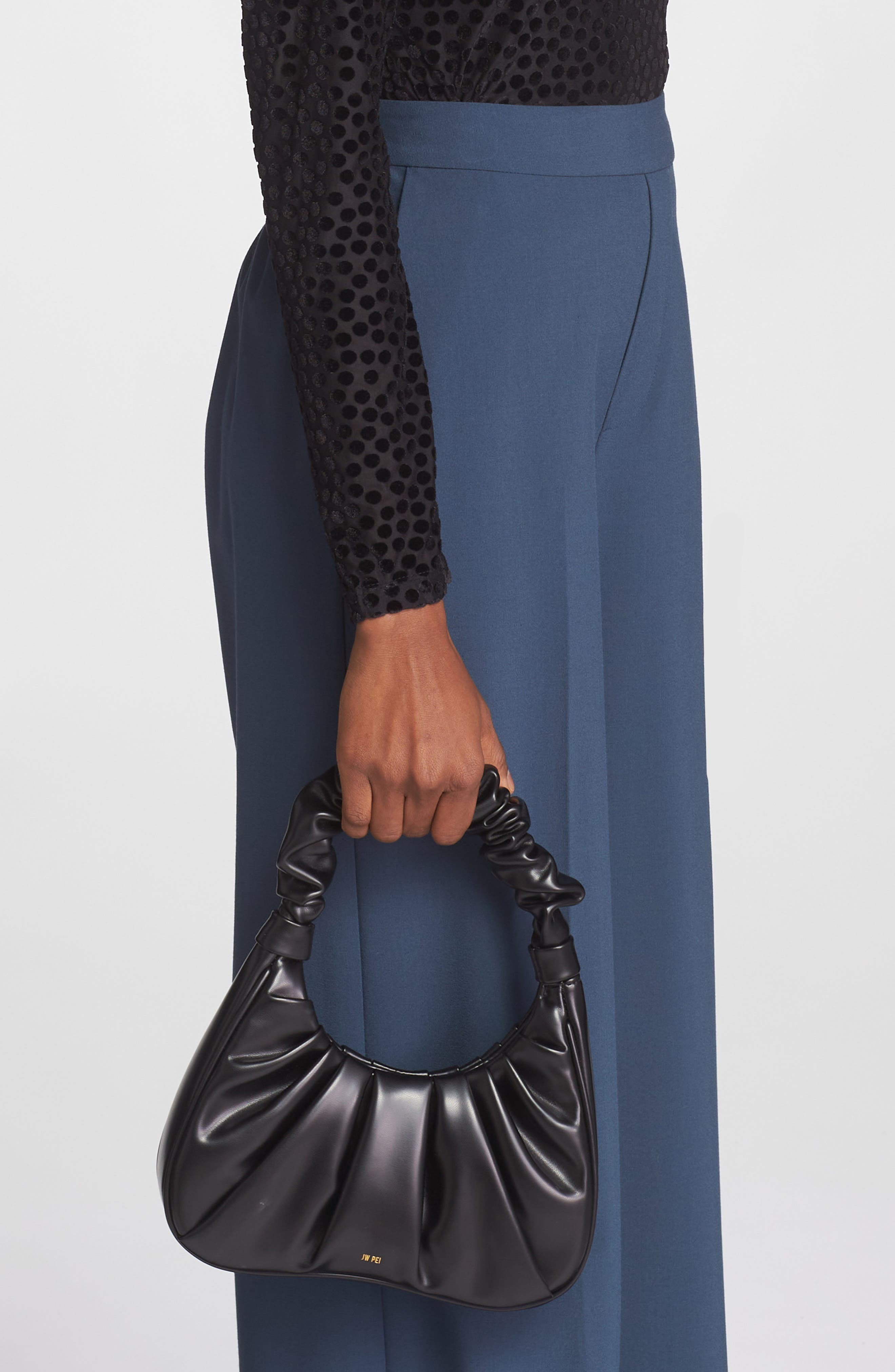 JW PEI Gabbi Ruched Faux Leather Hobo, Alternate, color, 