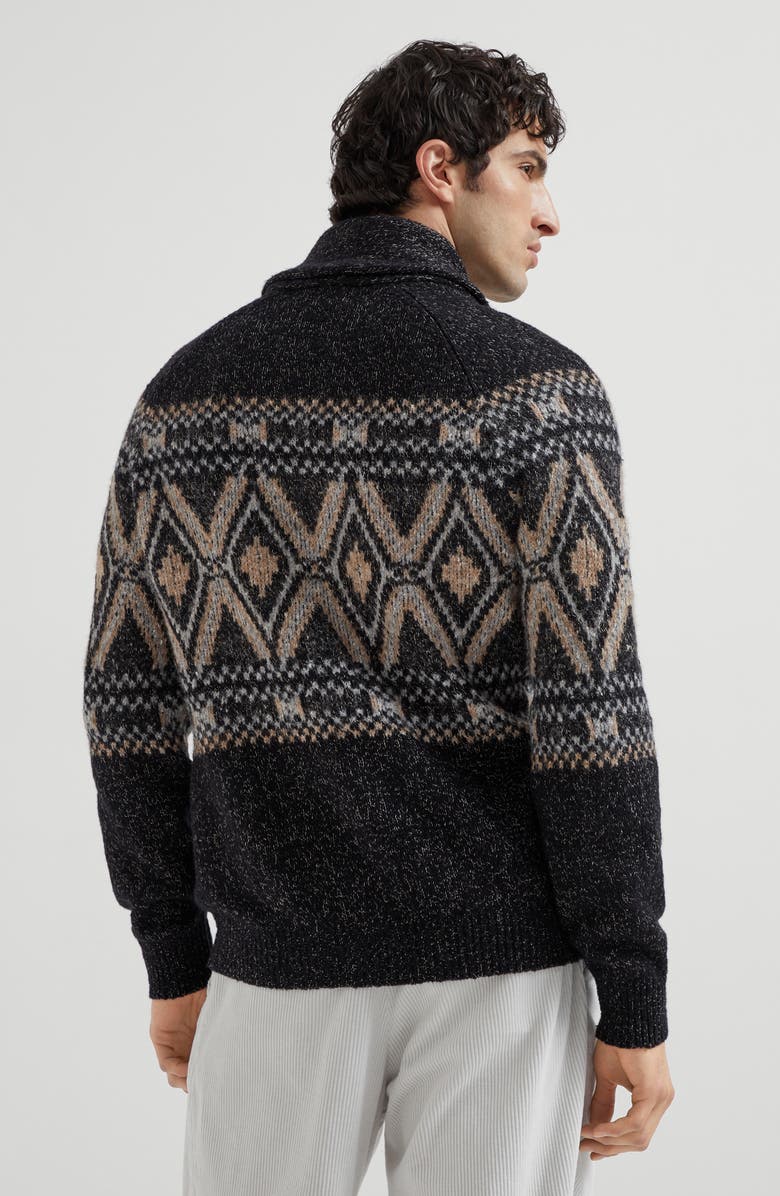 Brunello Cucinelli Cardigan with metal buttons, Alternate, color, Black