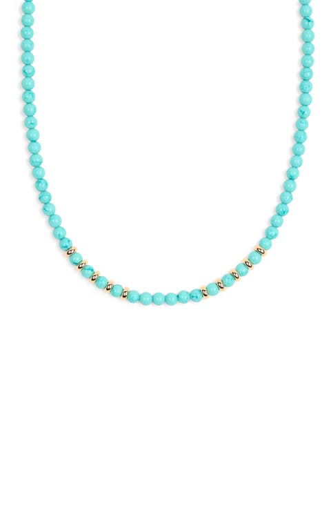 Turquoise Bead Choker Necklace