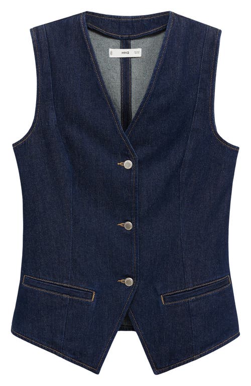 Shop Mango Denim Vest In Open Blue