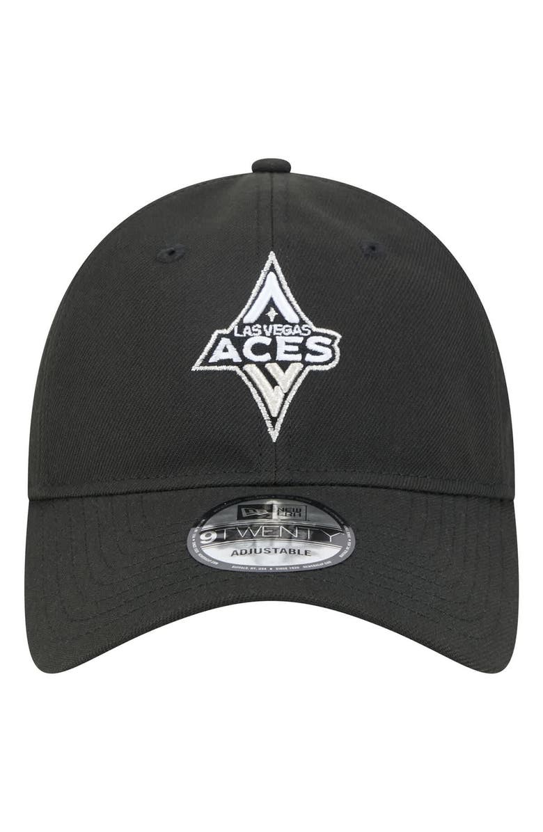 New Era Unisex New Era Black Las Vegas Aces Core Logo 9TWENTY Adjustable Hat, Alternate, color, Black