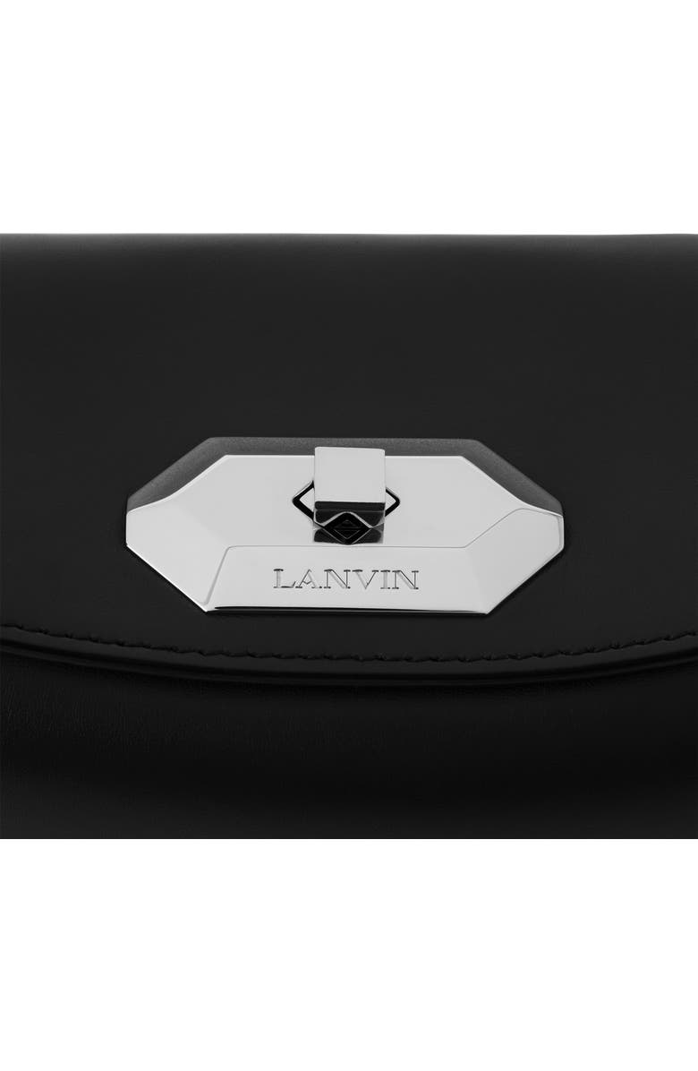 Lanvin Compagnon Asymmetrical Leather Clutch Bag, Alternate, color, Black