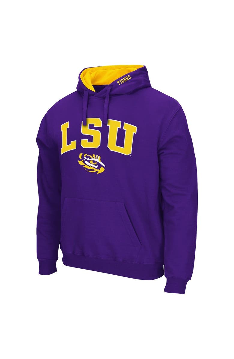 COLOSSEUM Men's Colosseum Purple LSU Tigers Arch & Logo 3.0 Pullover Hoodie, Alternate, color, Purple