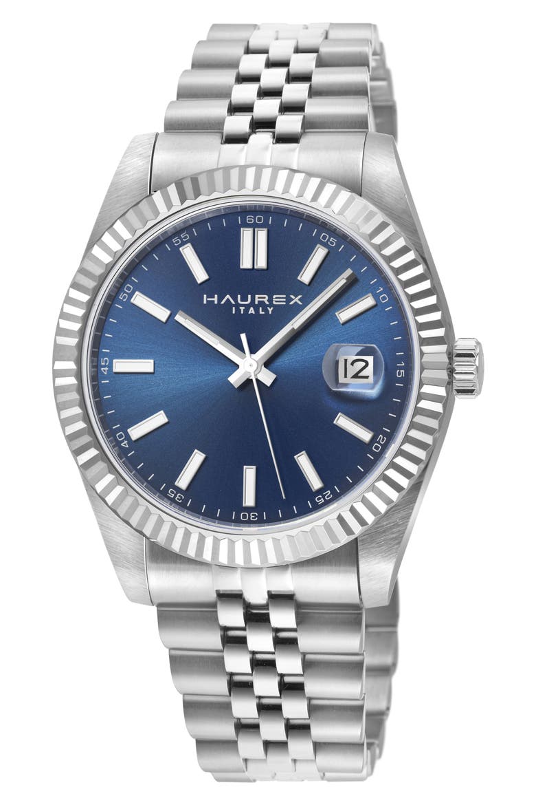 Impero Stainless Steel Bracelet Watch, Main, color, BLUE/ SILVER