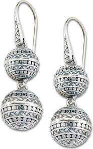SAMUEL B. Filigree Double Ball Drop Earrings