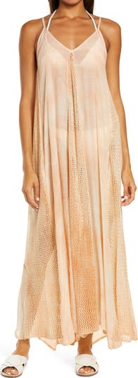 Crochet Godet Cover-Up Maxi Dress