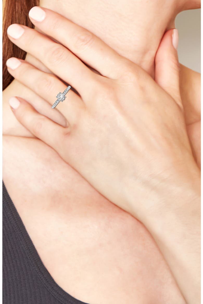 Oval Cut Lab Created Diamond Pavé Ring - 7/8 ctw., Alternate, color, PLATINUM