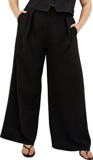 City Chic Dee Front Pleat Wide Leg Pants