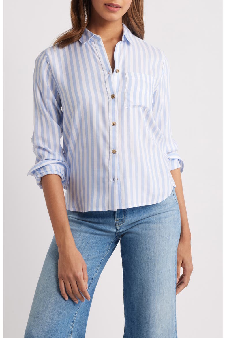 Candace Stripe Button-Up Shirt, Main, color, BLUE VEIL