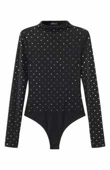 MANGO Selection Crystal Embellished Long Sleeve Bodysuit