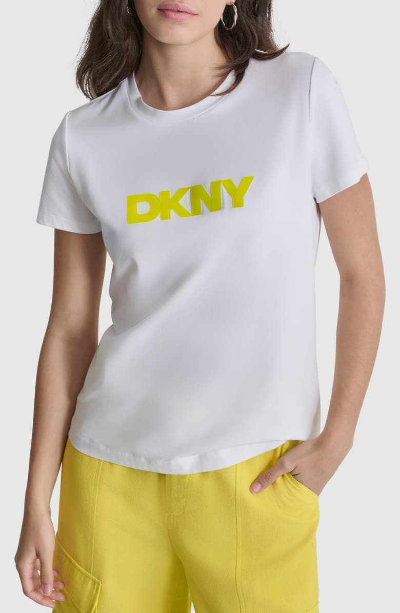 DKNY Neon Logo Cotton Graphic T-Shirt, Main, color, 