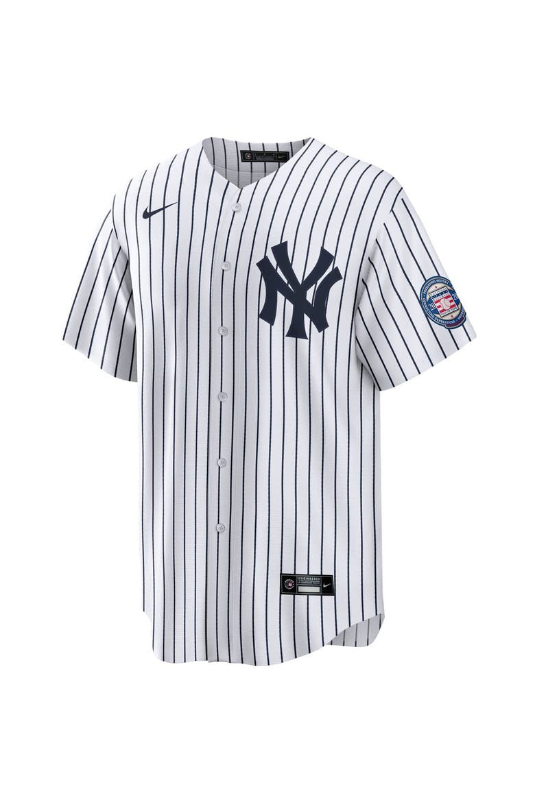 Men's Nike Derek Jeter White/Navy New York Yankees 2020 Hall of Fame Induction Home Replica Player Name Jersey, Alternate, color, White