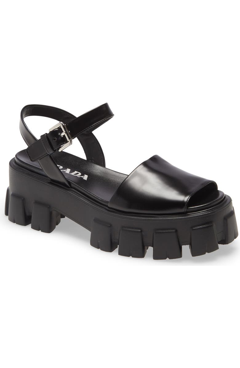 Prada Monolith Lug Sole Sandal, Main, color,