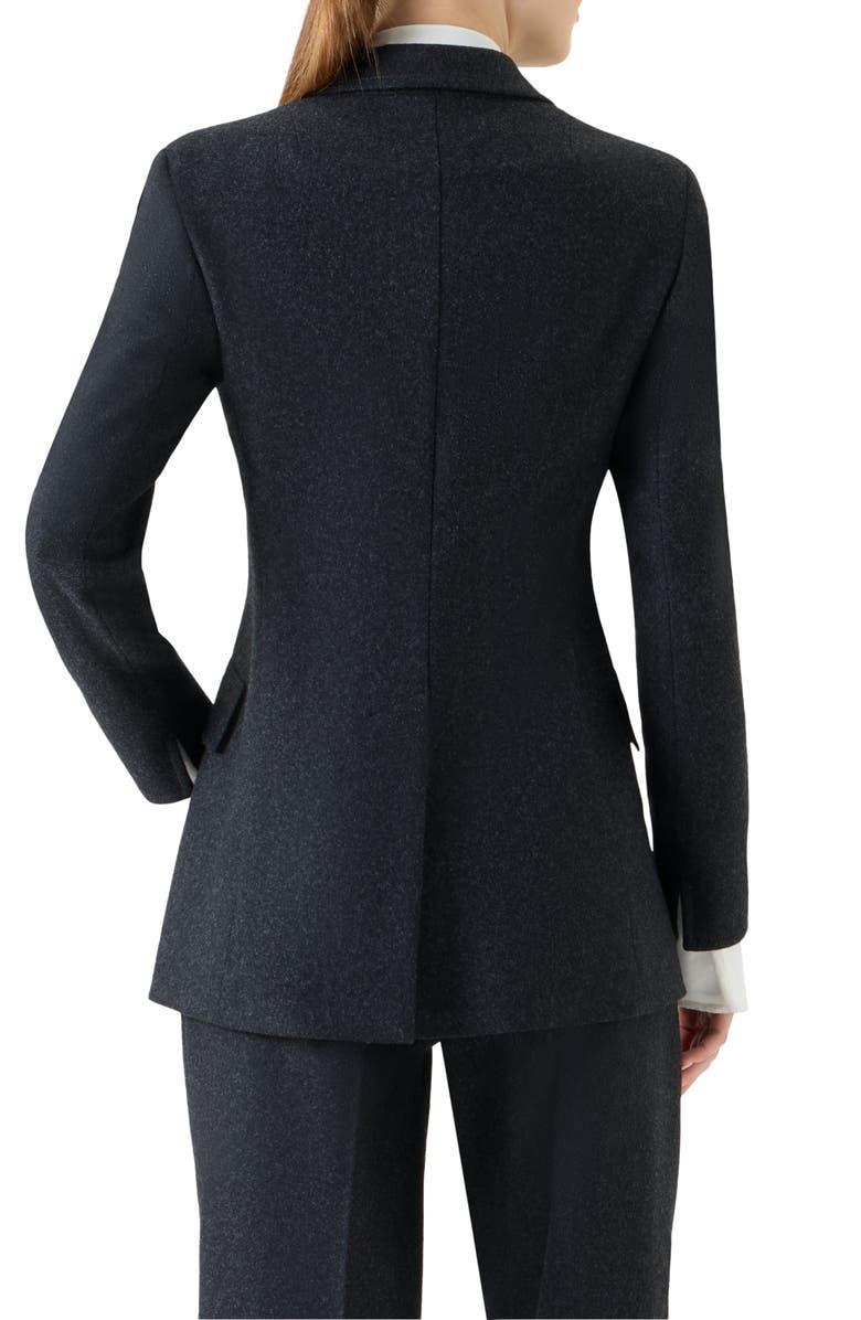 Akris punto Wool Blend Flannel Blazer, Alternate, color, Charcoal