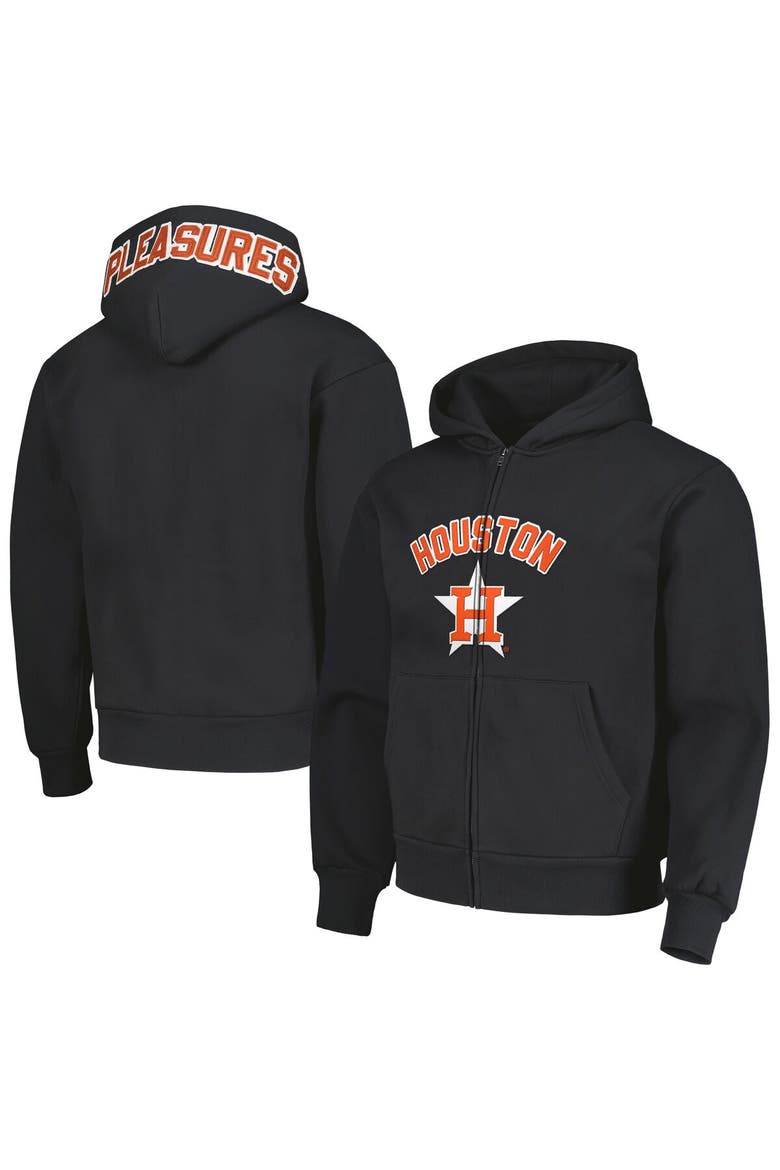 Men's PLEASURES Black Houston Astros Opening Day Full-Zip Hoodie, Alternate, color, Black