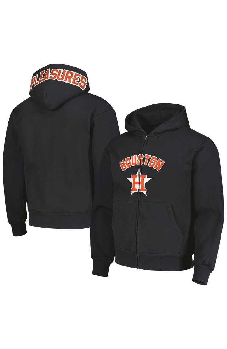 PLEASURES Men's PLEASURES Black Houston Astros Opening Day Full-Zip Hoodie, Alternate, color, Black