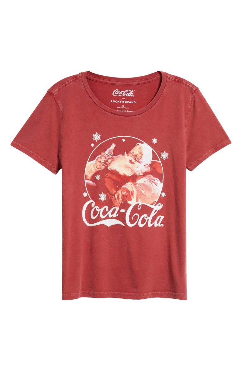 Lucky Brand Coca-Cola<sup>®</sup> Santa Claus Cotton Graphic T-Shirt, Alternate, color, Rio Red