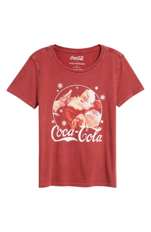 Lucky Brand Coca-cola® Santa Claus Cotton Graphic T-shirt In Red
