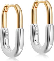Astley Clarke Gold and Silver Celestial U-Shape Hoop Earrings