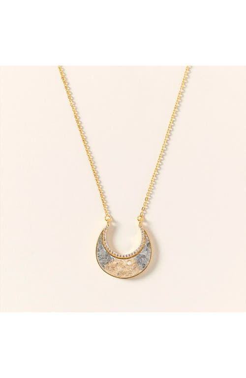 Sliced Raw Diamond Crescent Necklace by Shana Gulati in Gold  product