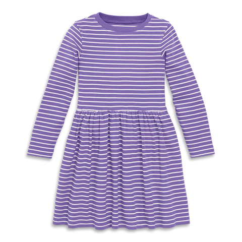 Kids Long Sleeve Rib Perfect Pocket Dress