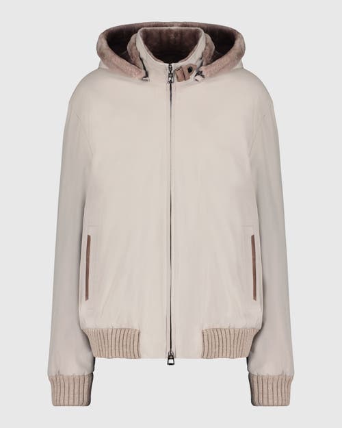 Gorski Fabric Jacket With Lamb Lining In Gray