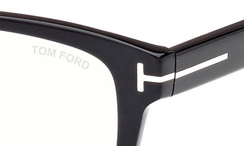 Tom Ford 54mm Square Blue Light Blocking Optical Glasses In Black Eco/t Logo