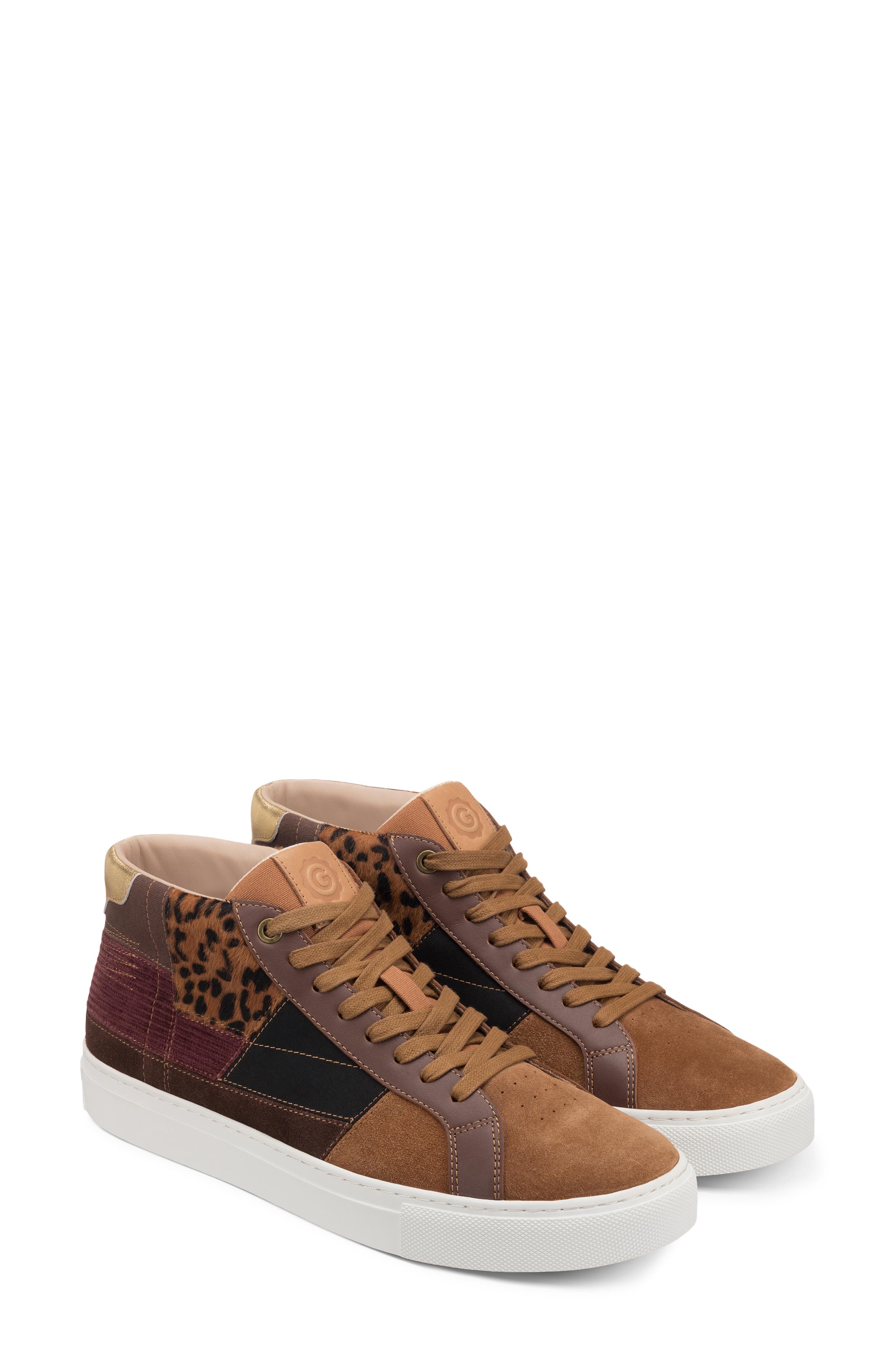 GREATS Royale High Patchwork Sneaker, Main, color, Tobacco Multi