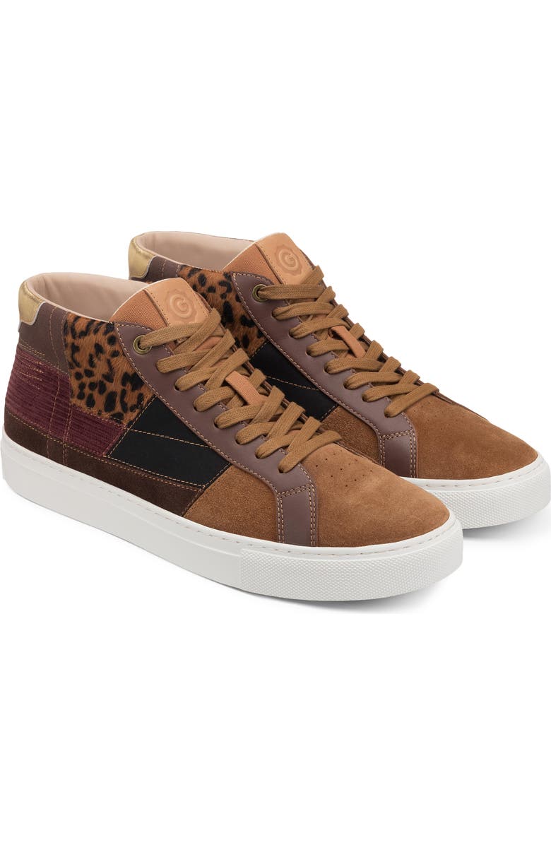 GREATS Royale High Patchwork Sneaker, Main, color, Tobacco Multi