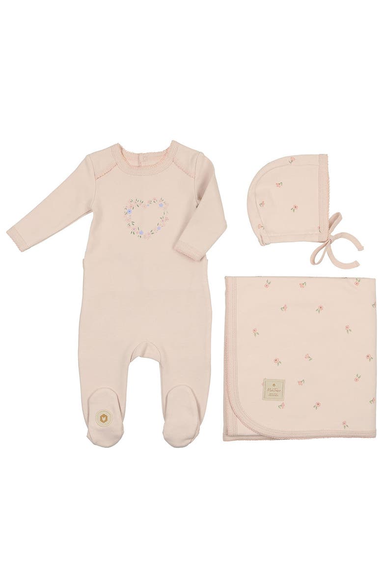 Mon Tresor Bebe Floral Heart Layette Set, Main, color, 