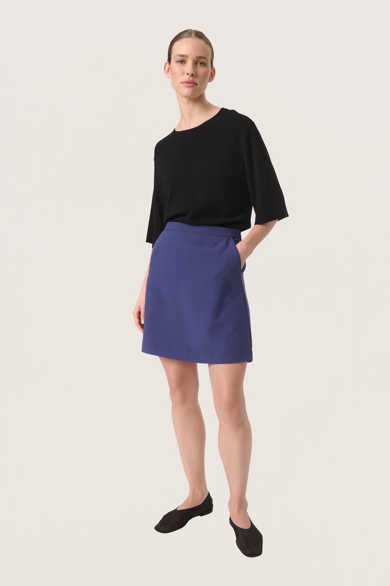 Corinne A-Line Silhouette Mini Skirt, Alternate, color, Patriot Blue