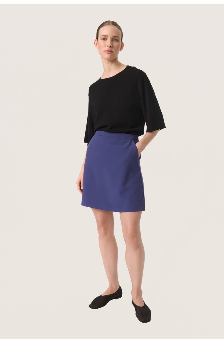 Soaked in Luxury Corinne A-Line Silhouette Mini Skirt, Alternate, color, Patriot Blue