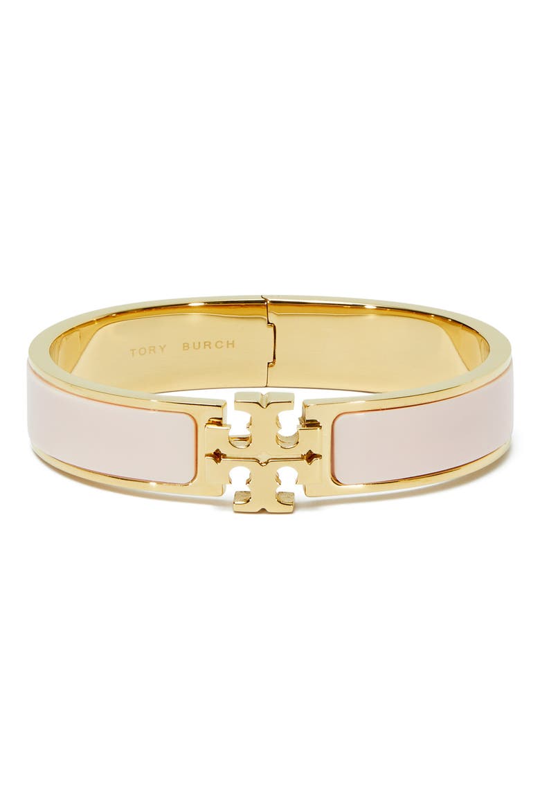 Icon Enamel Bracelet, Main, color, TORY GOLD / BALLET PINK