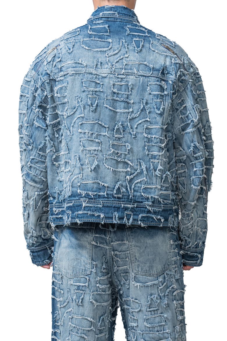 Alida Burnout Denim Jacket, Alternate, color, Blue