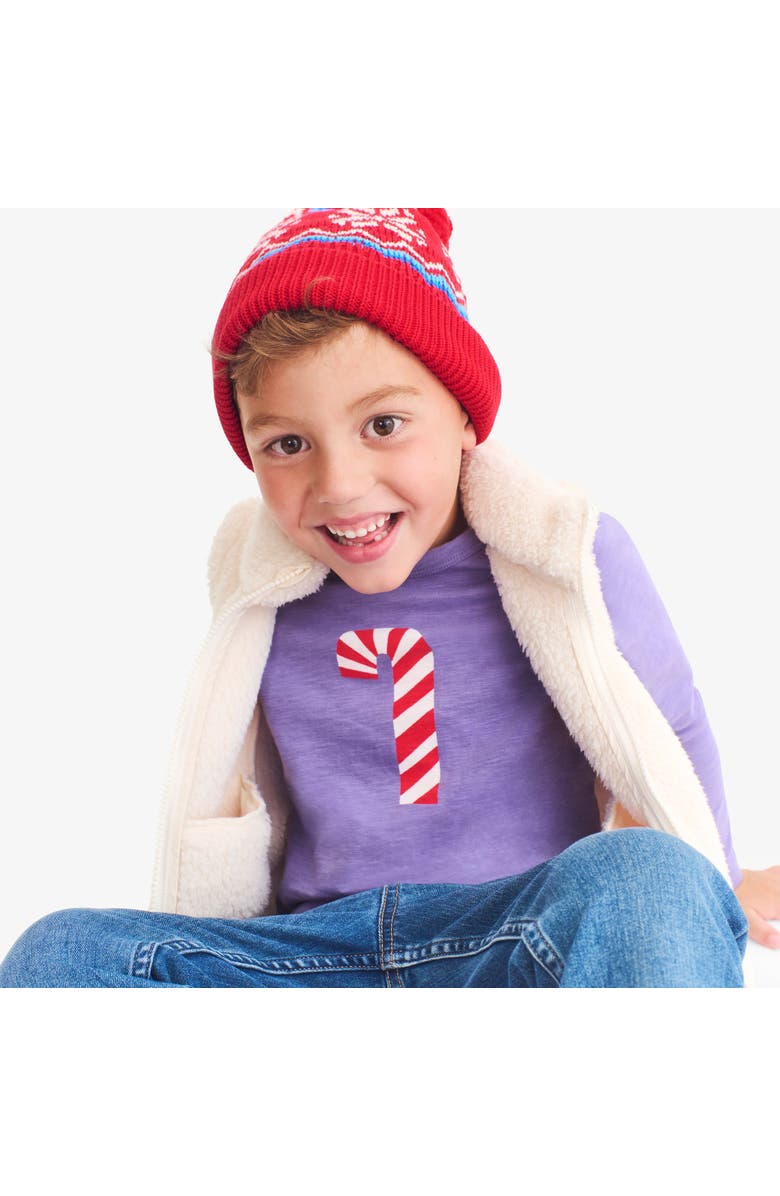 Primary Kids Long Sleeve Candy Cane Tee, Alternate, color, Violet