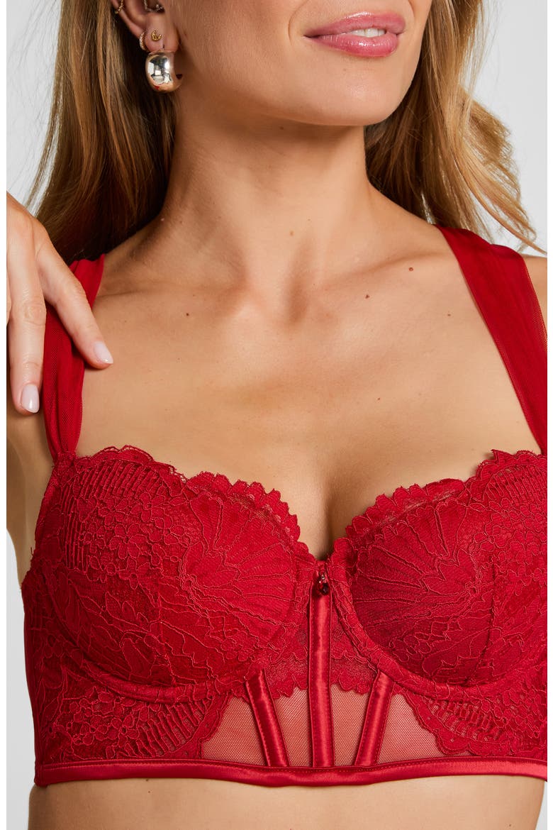 Whitney Padded Underwire Bustier, Alternate, color, CHILI PEPPER
