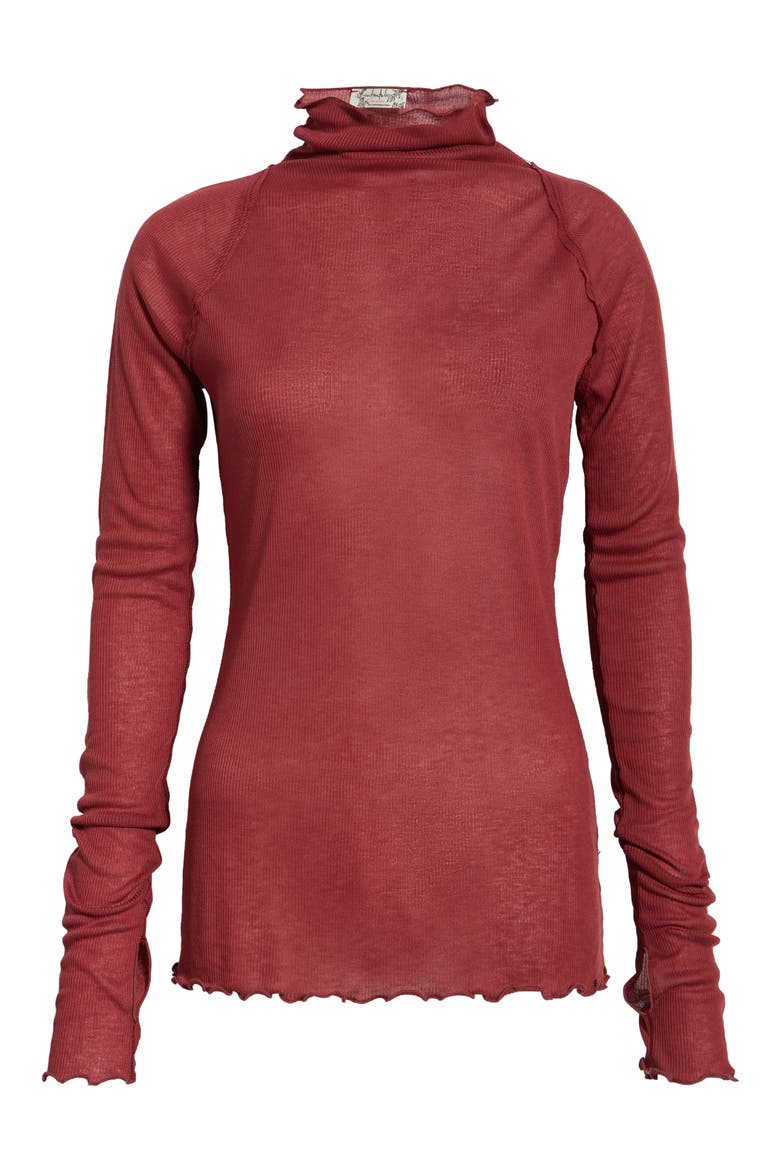 Close to Home Rib Turtleneck Top, Alternate, color, MISS CRIMSON