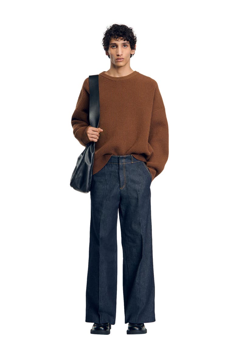 Wide-leg jeans, Alternate, color, Raw-denim
