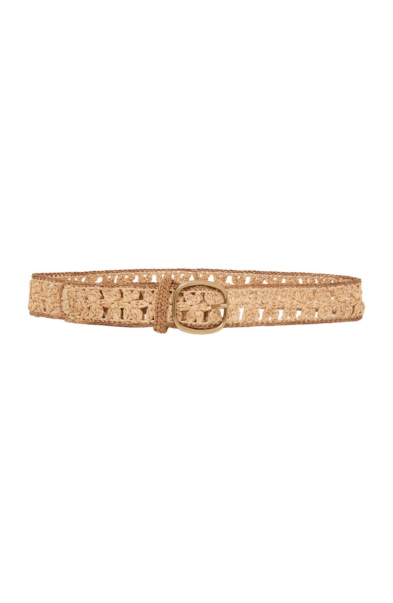GERARD DAREL Paloma Floral Raffia Belt, Main, color, Natural