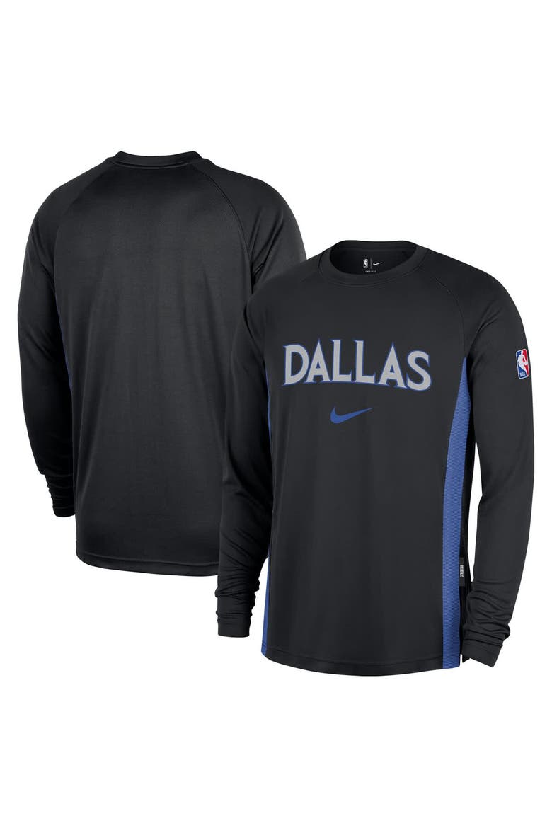 Men's Nike  Black Dallas Mavericks 2025/26 City Edition Authentic Pregame Dri-FIT Long Sleeve Shooting T-Shirt, Main, color, Black