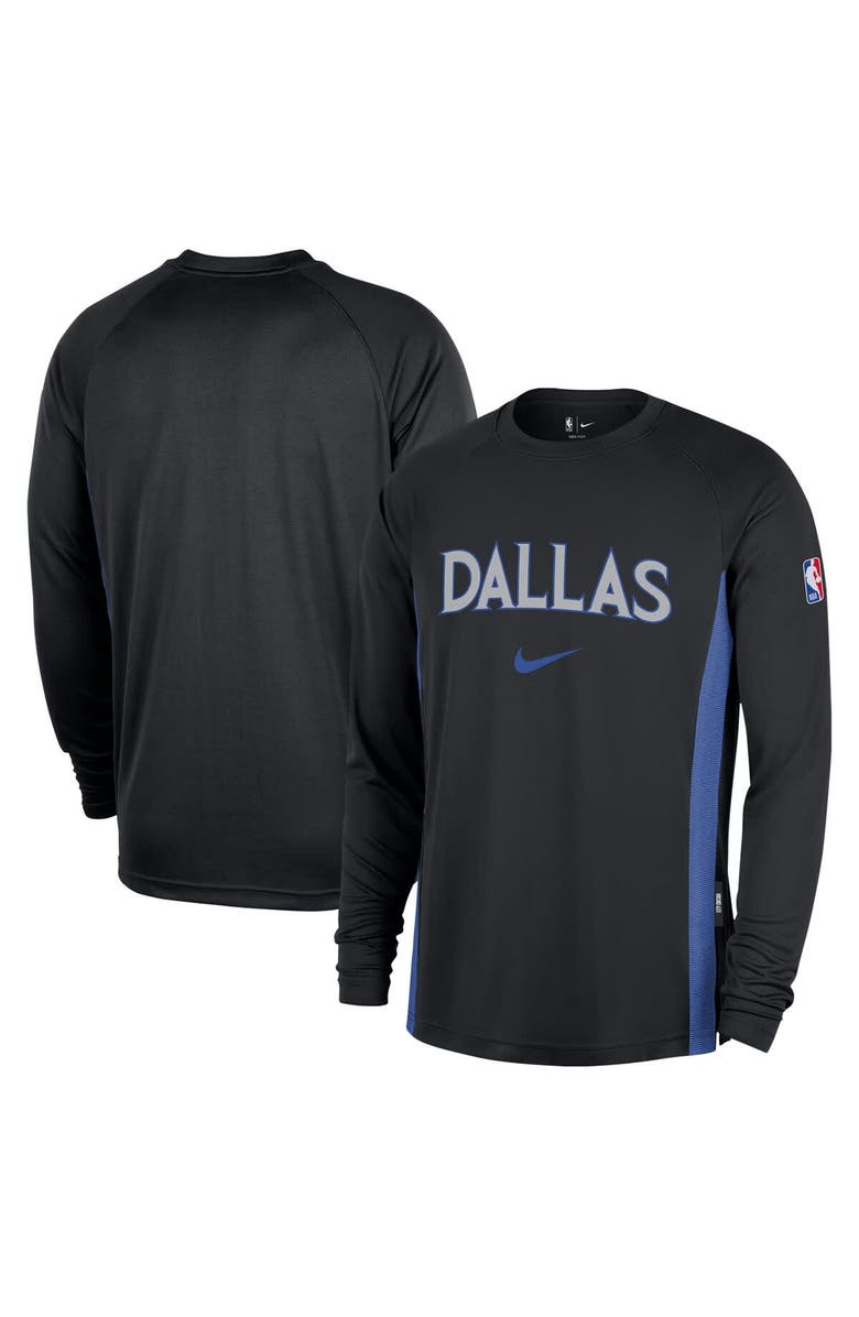 Nike Men's Nike  Black Dallas Mavericks 2025/26 City Edition Authentic Pregame Dri-FIT Long Sleeve Shooting T-Shirt, Main, color, Black