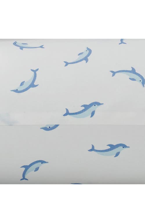 Poppy & Fritz Poppy And Fritz Dolphin Print 200 Thread Count Cotton Percale Sheet Set In Blue