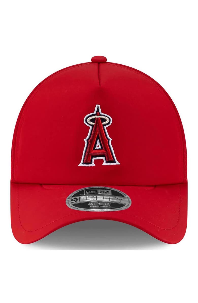 New Era Men's New Era Red Los Angeles Angels 2026 Batting Practice Apex 9FORTY Adjustable Trucker Hat, Alternate, color, Red